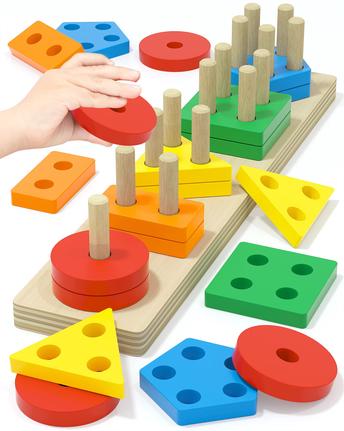 Peg Board Toddler Stacking Toys - STEM Color Sorting Learning Games -  Montessori Toys - Blocks, Sorting & Stacking Toys, Facebook Marketplace