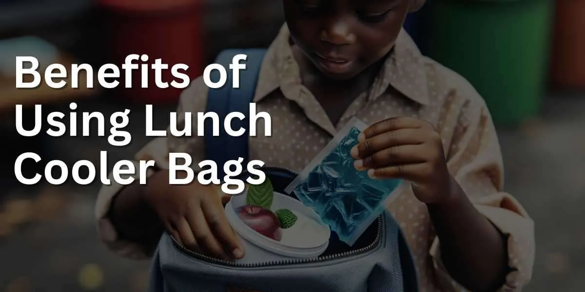 Photo of a child, of African descent, opening their lunch bag at school. They pull out a gel pack, which has kept their yogurt and fruits cool, showcasing the practical use of cooling agents in daily life.