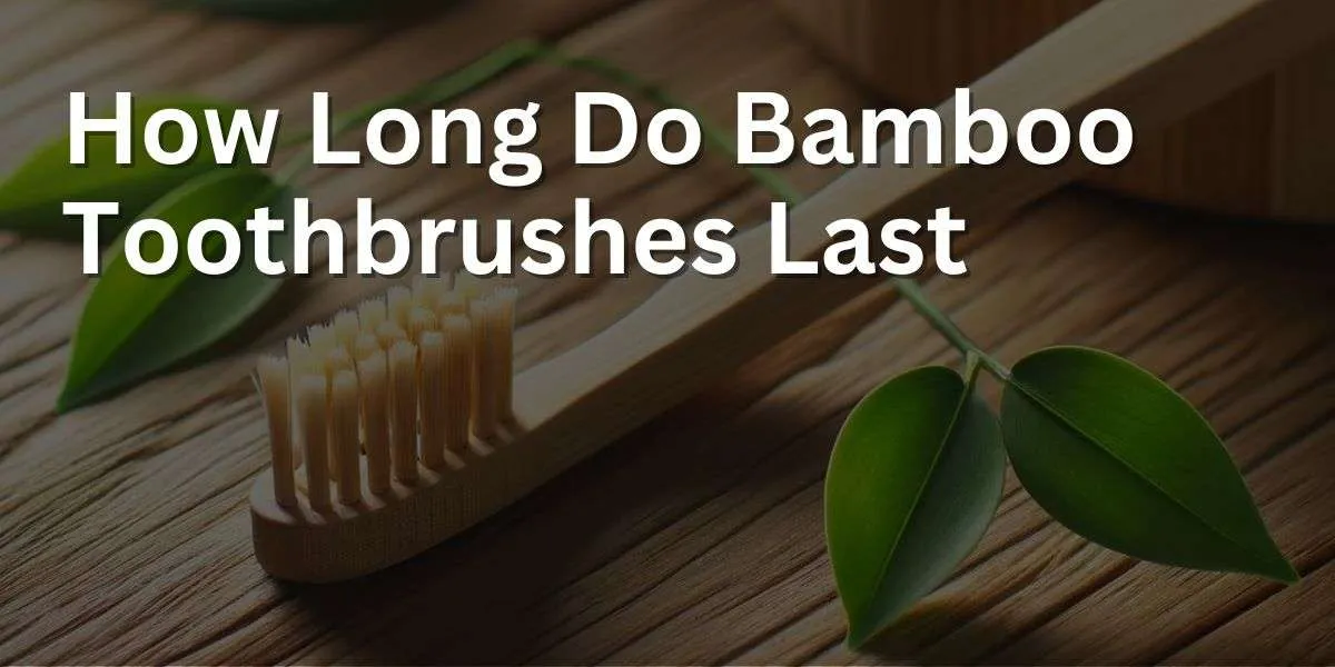 A bamboo toothbrush resting on a natural wooden surface with green leaves in the background, symbolizing eco-friendliness, in a bright, clean photography style