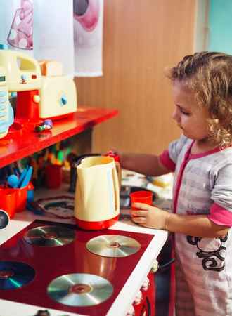 Electronic play kitchens