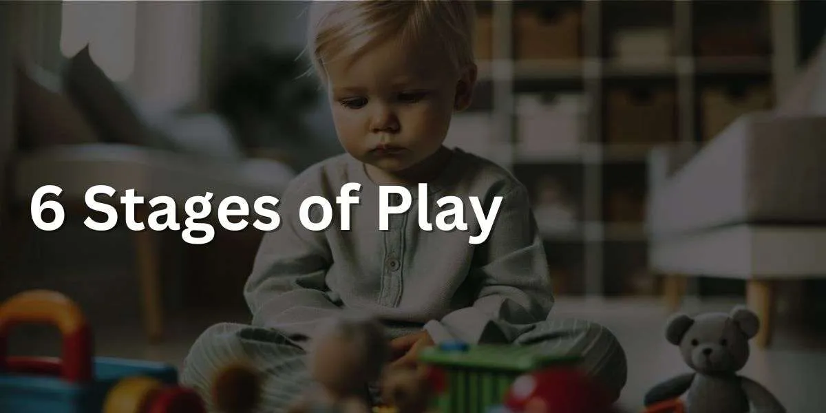 Photo of a toddler with fair skin and short blonde hair sitting in a well-lit room, seemingly lost in thought. Surrounding the child are various toys, but the child appears uninterested and is not actively engaging with any of them. The scene captures the essence of unoccupied play, where the child is seemingly not playing but is taking in and processing the environment.