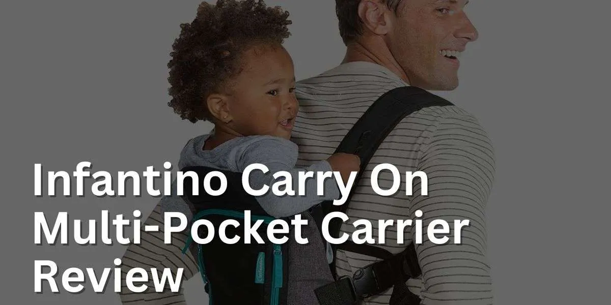 baby being carried by dad in Infantino Carry On Multi-Pocket Carrier on back